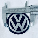 Adesivo Redondo Volkswagen Calota Roda 68mm Fundo Preto